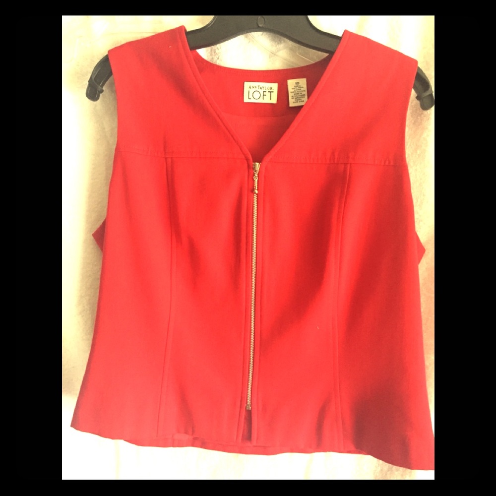 Ann Taylor Zippered  Sleeveless Blazer SZ 10